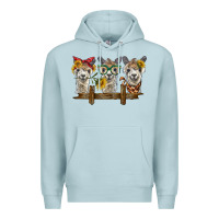Blue Mist 3 alpacas Premium Hoodie - BarkalooDesign