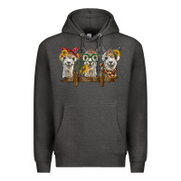 Charcoal Heather 3 alpacas Premium Hoodie - BarkalooDesign