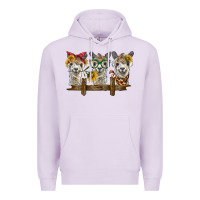 Lilac 3 alpacas Premium Hoodie - BarkalooDesign
