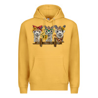 Mustard 3 alpacas Premium Hoodie - BarkalooDesign
