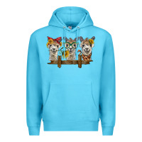 Ocean Blue 3 alpacas Premium Hoodie - BarkalooDesign