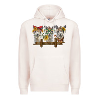 Pale Pink 3 alpacas Premium Hoodie - BarkalooDesign