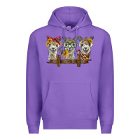 Purple 3 alpacas Premium Hoodie - BarkalooDesign