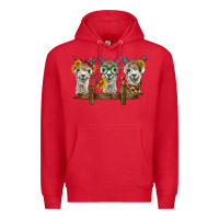 Red 3 alpacas Premium Hoodie - BarkalooDesign