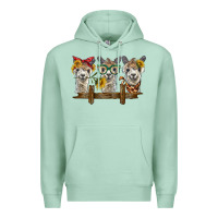 Seafoam 3 alpacas Premium Hoodie - BarkalooDesign