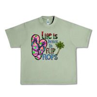 Oil Green life is better İn flip flops Urban Heavy Tee - CowhideDigitalArt