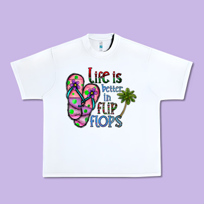 Life Is Better İn Flip Flops Urban Heavy Tee Designed By Cowhidedigitalart
