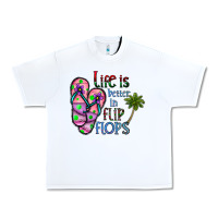 White life is better İn flip flops Urban Heavy Tee - CowhideDigitalArt