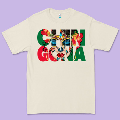 Chingona Sugar Skull Premium Tee Designed By Bundleandbundleshop