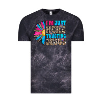 Cloud Black im just here trusting jesus Vintage Tee - CowhideDigitalArt