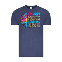 Vintage Denim im just here trusting jesus Vintage Tee - CowhideDigitalArt