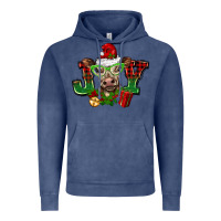Vintage Denim christmas joy cow Vintage Hoodie - BarkalooDesign