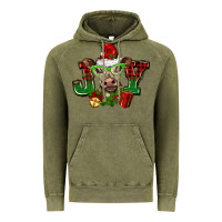 Vintage Olive christmas joy cow Vintage Hoodie - BarkalooDesign