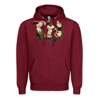 Burgundy tenesse state cowhide serape cactus Zipper Hoodie - RanaPortraitStore