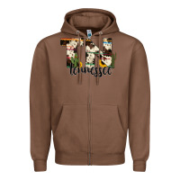 Chestnut tenesse state cowhide serape cactus Zipper Hoodie - RanaPortraitStore