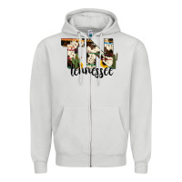 Dove Grey tenesse state cowhide serape cactus Zipper Hoodie - RanaPortraitStore