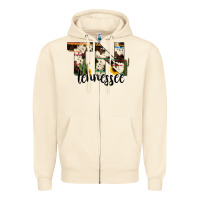 Sandshell tenesse state cowhide serape cactus Zipper Hoodie - RanaPortraitStore