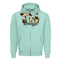 Seafoam tenesse state cowhide serape cactus Zipper Hoodie - RanaPortraitStore