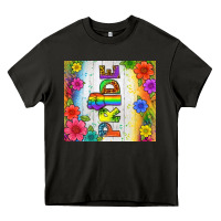 Asphalt LGBTQ+ Pride With Flower Tumbler Heavy Core Tee - BundleAndBundleShop