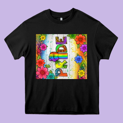Lgbtq+ Pride With Flower Tumbler Heavy Core Tee Designed By Bundleandbundleshop