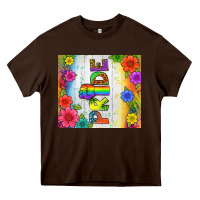 Chocolate Brown LGBTQ+ Pride With Flower Tumbler Heavy Core Tee - BundleAndBundleShop