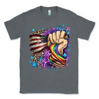 Charcoal Heather LGBTQ+ and American flag Classic Tee - FaDigitalArtStudio