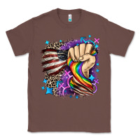 Chestnut LGBTQ+ and American flag Classic Tee - FaDigitalArtStudio