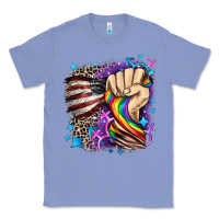 Colony Blue LGBTQ+ and American flag Classic Tee - FaDigitalArtStudio