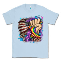 Dusty Blue LGBTQ+ and American flag Classic Tee - FaDigitalArtStudio