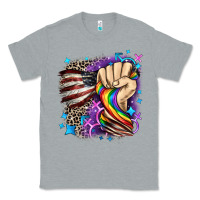 Heather Grey LGBTQ+ and American flag Classic Tee - FaDigitalArtStudio