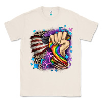 Natural LGBTQ+ and American flag Classic Tee - FaDigitalArtStudio