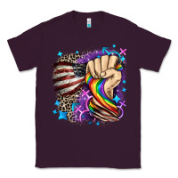 Plum LGBTQ+ and American flag Classic Tee - FaDigitalArtStudio