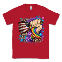 Red LGBTQ+ and American flag Classic Tee - FaDigitalArtStudio