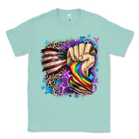 Seafoam LGBTQ+ and American flag Classic Tee - FaDigitalArtStudio
