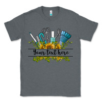 Charcoal Heather customize nail tools with sunflower preview Classic Tee - BarkalooDesign