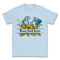 Dusty Blue customize nail tools with sunflower preview Classic Tee - BarkalooDesign