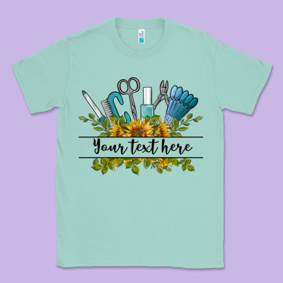 Customize Nail Tools With Sunflower Preview Classic Tee Designed By Barkaloodesign