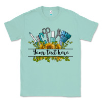 Seafoam customize nail tools with sunflower preview Classic Tee - BarkalooDesign