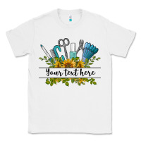 White customize nail tools with sunflower preview Classic Tee - BarkalooDesign