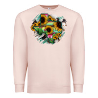 Pale Pink Texas Map Sunflower Cactus Serape Premium Sweatshirt - RanaPortraitStore