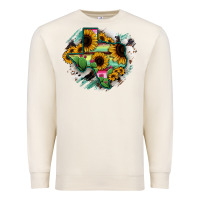 Sandshell Texas Map Sunflower Cactus Serape Premium Sweatshirt - RanaPortraitStore