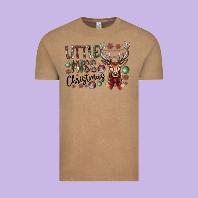Little Miss Christmas Vintage Tee Designed By Cowhidedigitalart