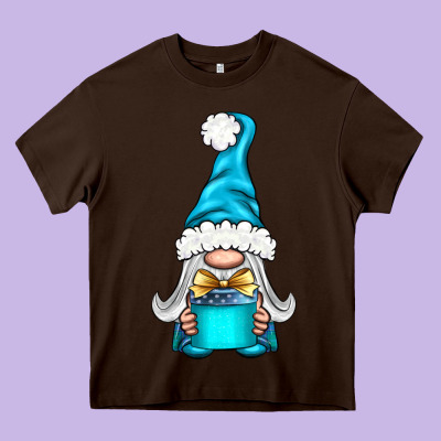 Winter Gnome With Gift Heavy Core Tee Designed By Bundleandbundleshop