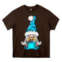 Chocolate Brown winter gnome with gift Heavy Core Tee - BundleAndBundleShop
