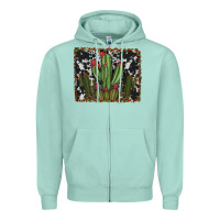 Seafoam aztec cowhide cacti Zipper Hoodie - RanaPortraitStore