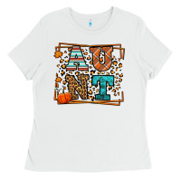 White Autumn Leopard Aunt Ladies Tee - LillyAllenDesigns