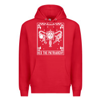 Red womens hex the patriarchy uterus tarot card halloween feminist t shirt Premium Hoodie - maiPhamDesign