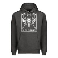 Charcoal Heather womens hex the patriarchy uterus tarot card halloween feminist t shirt Premium Hoodie - maiPhamDesign