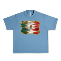 Pebble Blue mexican flag with leopard Urban Heavy Tee - RanaPortraitStore