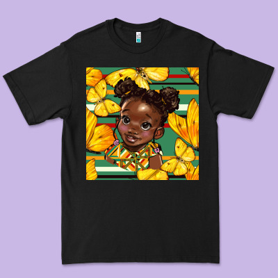 Juneteenth Afro Girl Seamless Pattern Premium Tee Designed By Bundleandbundleshop